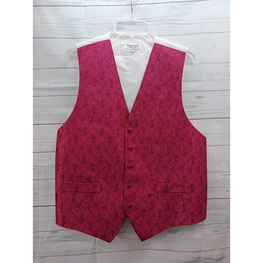 Vittorio Farina Italian Designer Mens Vest Pink Sz M